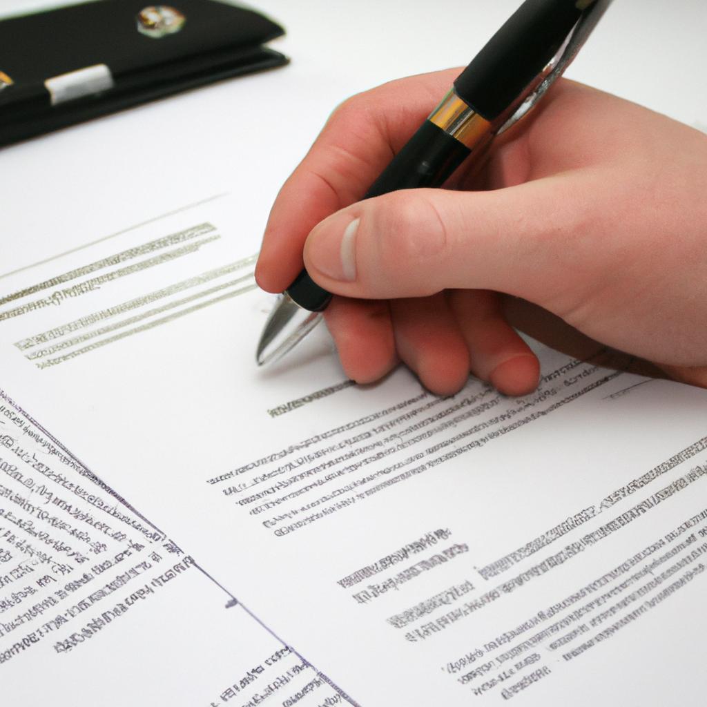 Person signing financial documents confidently